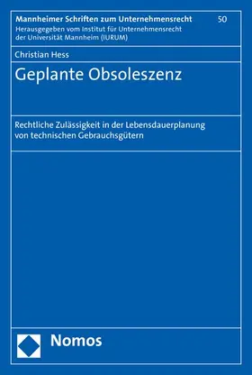 Hess |  Geplante Obsoleszenz | eBook | Sack Fachmedien