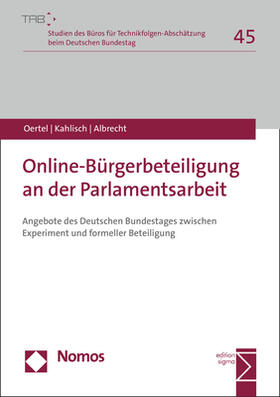 Oertel / Kahlisch / Albrecht | Online-Bürgerbeteiligung an der Parlamentsarbeit | E-Book | sack.de