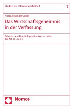 Gajeck |  Das Wirtschaftsgeheimnis in der Verfassung | eBook | Sack Fachmedien