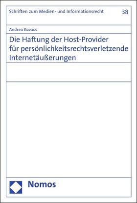 Kovacs | Die Haftung der Host-Provider für persönlichkeitsrechtsverletzende Internetäußerungen | E-Book | sack.de