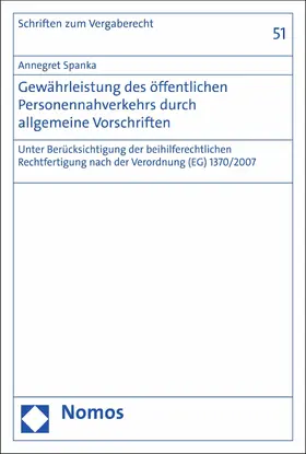 Spanka | Gewährleistung des öffentlichen Personennahverkehrs durch allgemeine Vorschriften | E-Book | www.sack.de