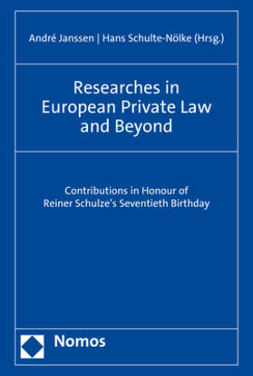 Janssen / Schulte-Nölke | Researches in European Private Law and Beyond | E-Book | sack.de