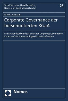 Vollertsen |  Corporate Governance der börsennotierten KGaA | eBook | Sack Fachmedien