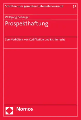 Doblinger |  Prospekthaftung | eBook | Sack Fachmedien