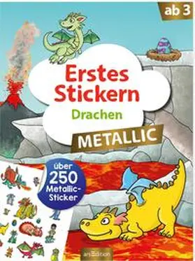  Erstes Stickern Metallic - Drachen | Buch |  Sack Fachmedien