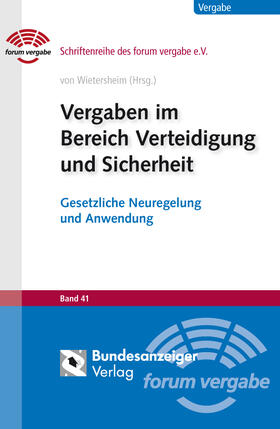 Wietersheim / Dippel / Eßig | Vergaben im Bereich Verteidigung und Sicherheit | Buch | 978-3-8462-0142-8 | sack.de