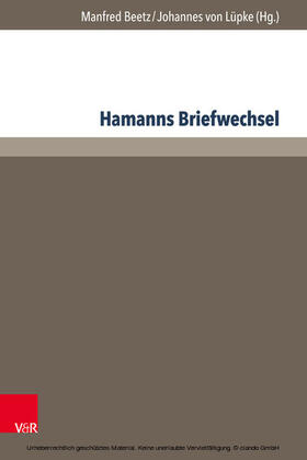 Beetz / von Lüpke |  Hamanns Briefwechsel | eBook | Sack Fachmedien
