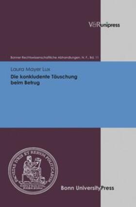 Mayer Lux | Die konkludente Täuschung beim Betrug | Buch | sack.de
