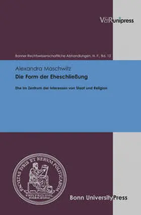 Maschwitz | Die Form der Eheschließung | Buch | 978-3-8471-0188-8 | sack.de