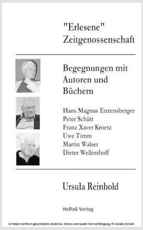 Reinhold |  "Erlesene" Zeitgenossenschaft | eBook | Sack Fachmedien