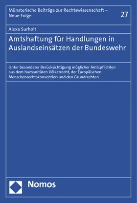 Surholt |  Surholt, A: Amtshaftung für Handlungen in Auslandseinsätzen | Buch |  Sack Fachmedien