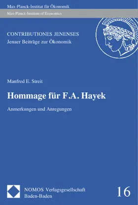Streit |  Hommage für F. A. Hayek | Buch |  Sack Fachmedien