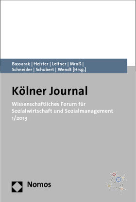 Bassarak / Heister / Leitner |  Wissenschaftliches Forum für Sozialwirtschaft 1/2013 | Buch |  Sack Fachmedien