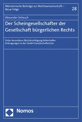 Scheuch |  Der Scheingesellschafter der Gesellschaft bürgerlichen Rechts | Buch |  Sack Fachmedien