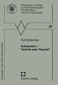 Gröschner |  Subsumtion - Technik oder Theorie? | Buch |  Sack Fachmedien