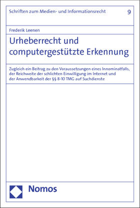 Leenen |  Leenen, F: Urheberrecht und computergestützte Erkennung | Buch |  Sack Fachmedien