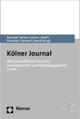 Bassarak / Heister / Leitner |  Wissenschaftliches Forum für Sozialwirtschaft und Sozialmanagement 1/2014 | Buch |  Sack Fachmedien