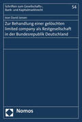 Jansen |  Jansen, J: Zur Behandlung einer gelöschten limited company a | Buch |  Sack Fachmedien