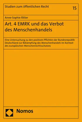 Ritter |  Art. 4 EMRK und das Verbot des Menschenhandels | Buch |  Sack Fachmedien