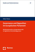 Thierse |  Thierse, S: Governance und Opposition im Europäischen Parlam | Buch |  Sack Fachmedien