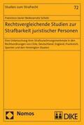 Bedecarratz Scholz |  Bedecarratz Scholz, F: Rechtsvergleichende Studien | Buch |  Sack Fachmedien