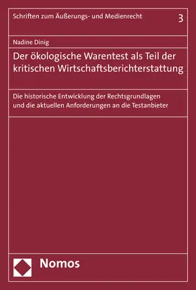 Dinig |  Der ökologische Warentest als Teil der kritischen Wirtschaftsberichterstattung | Buch |  Sack Fachmedien