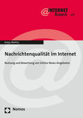 Mehlis |  Nachrichtenqualität im Internet | Buch |  Sack Fachmedien