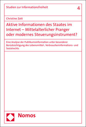 Zott |  Zott, C: Aktive Informationen des Staates im Internet - Mitt | Buch |  Sack Fachmedien