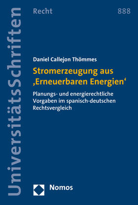 Callejon Thömmes |  Callejon Thömmes, D: Stromerzeugung aus 'Erneuerbaren Energi | Buch |  Sack Fachmedien