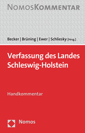 Becker / Brüning / Ewer |  Verfassung des Landes Schleswig-Holstein | Buch |  Sack Fachmedien