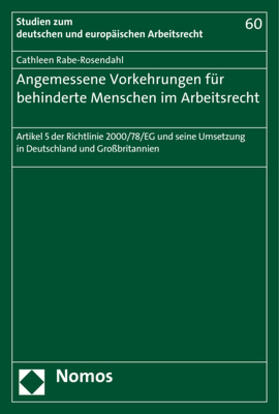 Rabe-Rosendahl |  Rabe-Rosendahl, C: Angemessene Vorkehrungen für behinderte M | Buch |  Sack Fachmedien