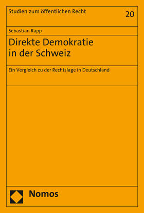 Rapp | Direkte Demokratie in der Schweiz | Buch | 978-3-8487-3653-9 | sack.de