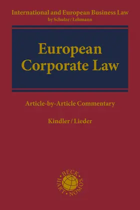 Kindler / Lieder |  European Corporate Law | Buch |  Sack Fachmedien