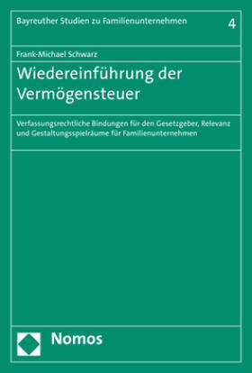 Schwarz |  Wiedereinführung der Vermögensteuer | Buch |  Sack Fachmedien