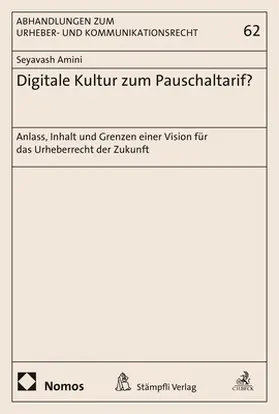 Amini |  Digitale Kultur zum Pauschaltarif? | Buch |  Sack Fachmedien