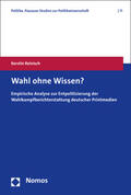 Reinisch |  Reinisch, K: Wahl ohne Wissen? | Buch |  Sack Fachmedien