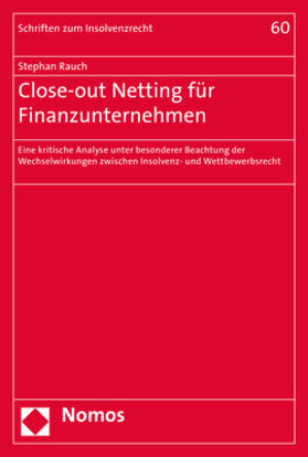 Rauch |  Close-out Netting für Finanzunternehmen | Buch |  Sack Fachmedien