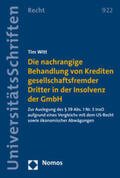 Witt |  Witt, T: Die nachrangige Behandlung von Krediten | Buch |  Sack Fachmedien