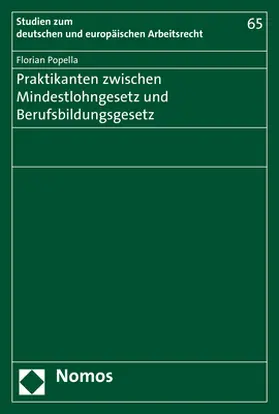 Popella |  Praktikanten zwischen Mindestlohngesetz und Berufsbildungsgesetz | Buch |  Sack Fachmedien