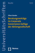 Kanzler |  Kanzler, O: Beratungsverträge im Corporate Governance-Gefüge | Buch |  Sack Fachmedien
