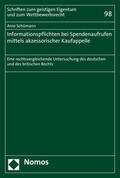 Schümann |  Schümann, A: Informationspflichten bei Spendenaufrufen mitte | Buch |  Sack Fachmedien