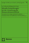Faßbender / Köck |  Aktuelle Entwicklungen bei der Umsetzung der Wasserrahmenrichtlinie | Buch |  Sack Fachmedien