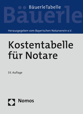  Kostentabelle für Notare | Buch |  Sack Fachmedien
