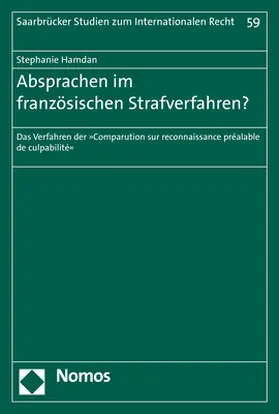 Hamdan |  Absprachen im französischen Strafverfahren? | Buch |  Sack Fachmedien