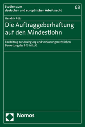 Pütz |  Pütz, H: Auftraggeberhaftung auf den Mindestlohn | Buch |  Sack Fachmedien