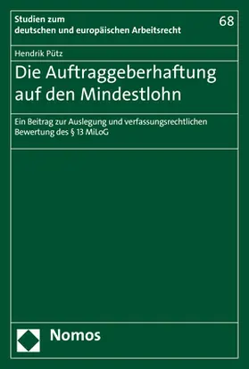 Pütz |  Pütz, H: Auftraggeberhaftung auf den Mindestlohn | Buch |  Sack Fachmedien