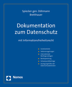 Döhmann / Bretthauer | Dokumentation zum Datenschutz (Grundwerk mit Fortsetzungsbezug für mindestens 2 Jahre) | Medienkombination | 978-3-8487-5000-9 | sack.de