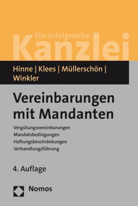 Hinne / Klees / Müllerschön | Vereinbarungen mit Mandanten | Buch | 978-3-8487-5007-8 | sack.de