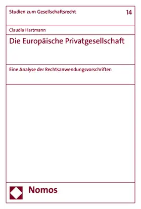 Hartmann |  Die Europäische Privatgesellschaft | Buch |  Sack Fachmedien