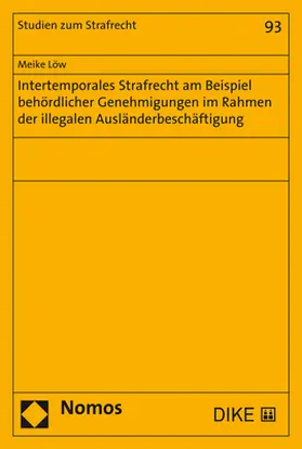 Löw |  Intertemporales Strafrecht am Beispiel behördlicher Genehmigungen im Rahmen der illegalen Ausländerbeschäftigung | Buch |  Sack Fachmedien